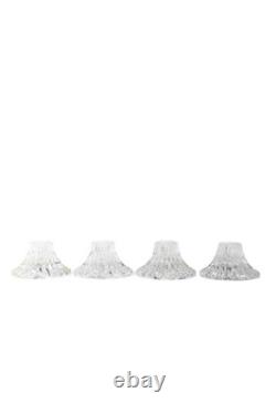 Baccarat Crystal Glass Massena No Trim Single Candlestick Holder Set of 4 Clear
