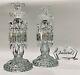 Baccarat Crystal Antique Medaillon Candlesticks Set Of Two Mint Condition