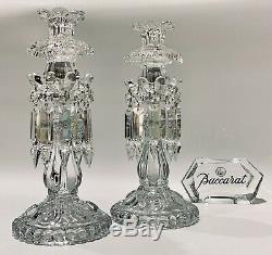 Baccarat Crystal antique Medaillon Candlesticks Set of TWO MINT CONDITION