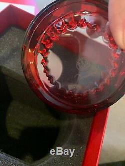 Baccarat Eye Votive Candle Holder Red Crystal Brand New In Box