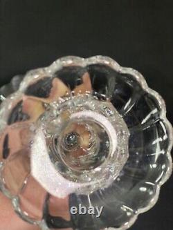 Baccarat France Bambous Swirl Crystal Glass Candlesticks Vintage