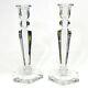 Baccarat France Candlestick Candle Holders 10 Tall Set Of 2 Read