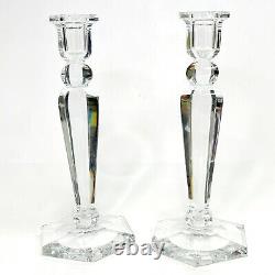 Baccarat France Candlestick Candle Holders 10 Tall Set of 2 READ