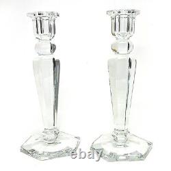 Baccarat France Candlestick Candle Holders 10 Tall Set of 2 READ