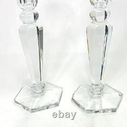 Baccarat France Candlestick Candle Holders 10 Tall Set of 2 READ