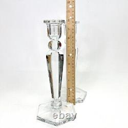 Baccarat France Candlestick Candle Holders 10 Tall Set of 2 READ