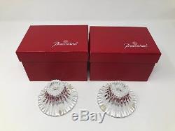 Baccarat France Crystal Pair Massena Candle Holders with Box