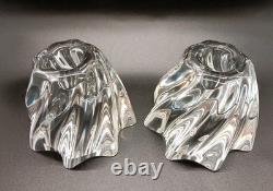 Baccarat French Crystal Glass Oreste Candleholders (Set Of 2) FREE SHIPPING