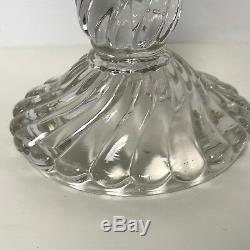 Baccarat French art glass crystal Bambous pattern tall candlesticks