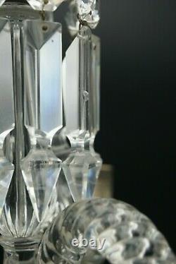 Baccarat Medallion 4 Lights Candelabra 3 Arms Bobeches Prisms Crystal France 682