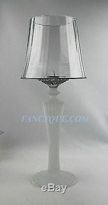 Baccarat Mille Nuits Frosted Crystal Lantern Candle Holder 19 Silver New France