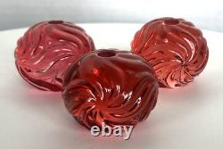 Baccarat Rose Tiente Rosaces Multiples Candle Holder Rare Set of 3