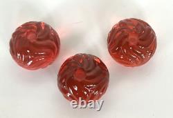 Baccarat Rose Tiente Rosaces Multiples Candle Holder Rare Set of 3