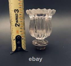 Baccarat Scalloped Glass Candle Cup Candelabra Candlestick Socket Part Finial