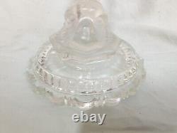 Baccarat Style Frosted Roman Dolphin Glass Candelabra