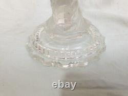 Baccarat Style Frosted Roman Dolphin Glass Candelabra