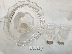 Baccarat Style Frosted Roman Dolphin Glass Candelabra