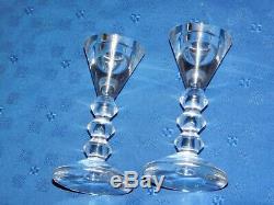 Baccarat Vega Candle Holders Candlesticks Pair Made in France
