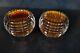 Baccarat Crystal Amber Eye Votive Pair