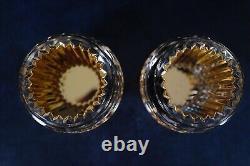 Baccarat crystal amber eye votive pair