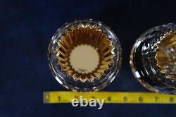 Baccarat crystal amber eye votive pair