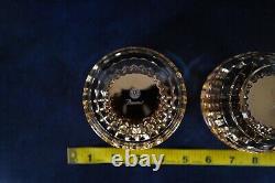 Baccarat crystal amber eye votive pair