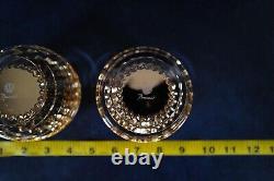 Baccarat crystal amber eye votive pair