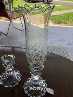 Baccart Swirl Candle Holders Pair Both Stamped Vintage Spectacular