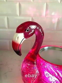 Bath And Body Works 3-wick Flamingo Water Globe Light Up Candle Holder