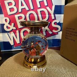 Bath And Body Works Lite-up Water Globe Farm House 3 Wick Candle Pedestal Bnib