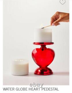 Bath Body Works 2022 GLITTER HEART Swirl Globe Pedestal Candle Holder 2022