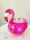 Bath & Body Works 2022 Pink Glitter Flamingo Large 3-wick Candle Holder Globe