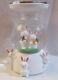 Bath & Body Works 3-wick Candle Holder Water Globe White Easter Bunny Pedestal