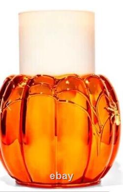 Bath & Body Works 3 Wick Pumpkin Skull Candle Holder Light Up 2023 Halloween NEW