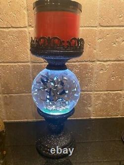Bath & Body Works 3 Wick Spooky Halloween Water Globe Candle Holder Pedestal NEW