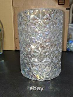 Bath & Body Works GLASS HURRICANE 3 Wick IRIDESCENT Candle Holder LUMINARY