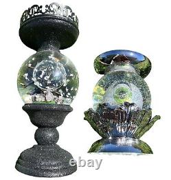 Bath & Body Works Halloween 3 Wick Candle Holder Water Globe Cemetary Eyeball