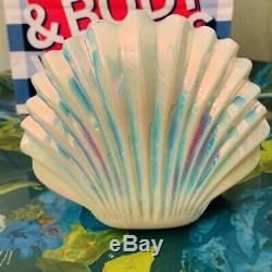 Bath & Body Works Iridescent Seashell Clam Shell Large 3 Wick Candle Holder New