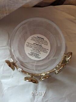 Bath & Body Works Magnolia Glass Plate 3 Wick. Candle Holder