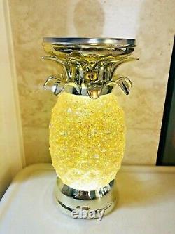 Bath & Body Works Pineapple Candle Holder Gold Water Globe Lights Up Swirling