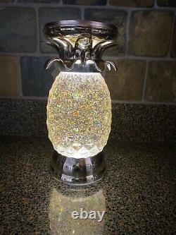 Bath & Body Works Pineapple Glitter Globe Pedestal Candle Holder Lights Up New