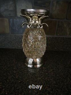 Bath & Body Works Pineapple Glitter Globe Pedestal Candle Holder Lights Up New