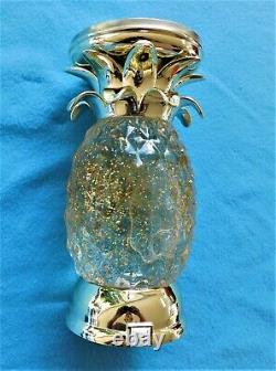 Bath & Body Works Pineapple Glitter Water Globe Pedestal Candle Holder New