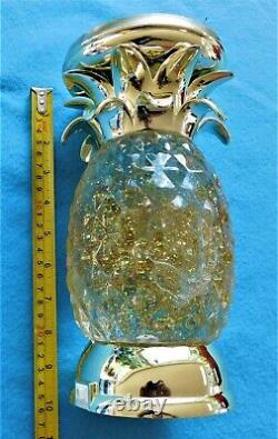 Bath & Body Works Pineapple Glitter Water Globe Pedestal Candle Holder New