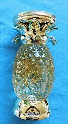 Bath & Body Works Pineapple Glitter Water Globe Pedestal Candle Holder New