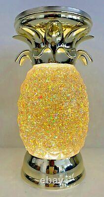 Bath Body Works WATER GLITTER GLOBE PINEAPPLE 3 Wick PEDESTAL Candle Holder