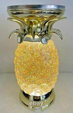 Bath Body Works WATER GLITTER GLOBE PINEAPPLE 3 Wick PEDESTAL Candle Holder