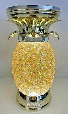 Bath Body Works WATER GLITTER GLOBE PINEAPPLE 3 Wick PEDESTAL Candle Holder