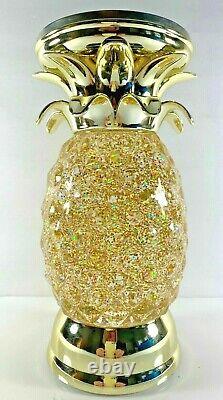 Bath Body Works WATER GLITTER GLOBE PINEAPPLE 3 Wick PEDESTAL Candle Holder