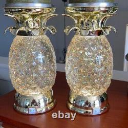 Bath Body Works WATER GLITTER GLOBE PINEAPPLE 3 Wick PEDESTAL Candle Holder